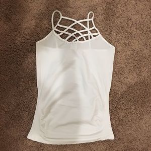 Strappy white tank